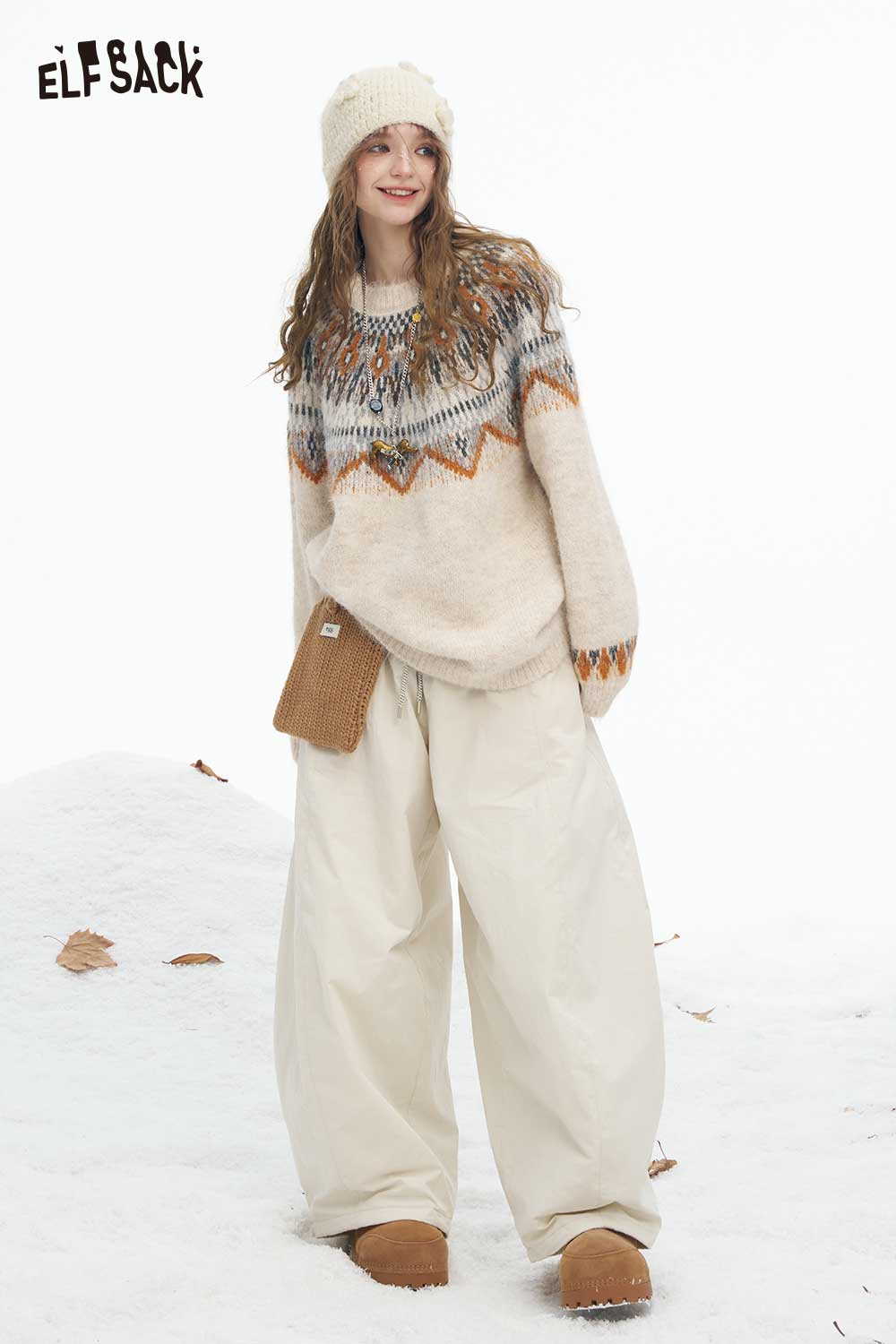 Cozy women's Christmas stripe sweater by ELFSACK featuring festive patterns and warm design