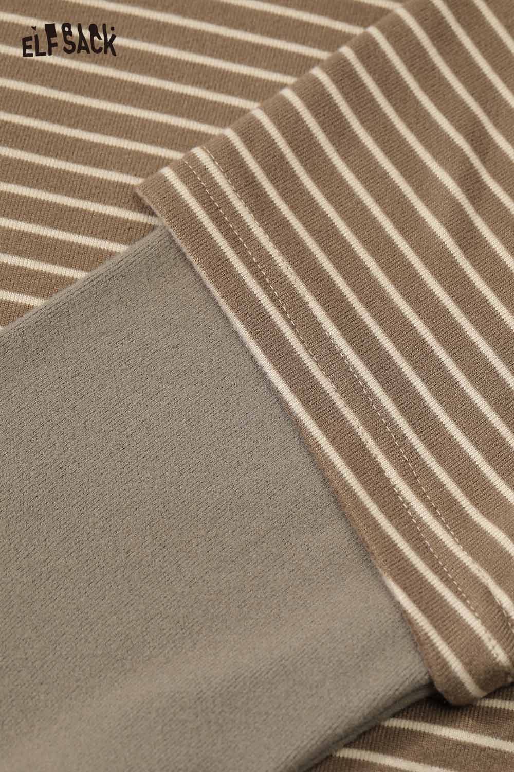 ELFSACK women's graphic stripe long sleeve shirt with stylish striped patterns and comfortable fabric