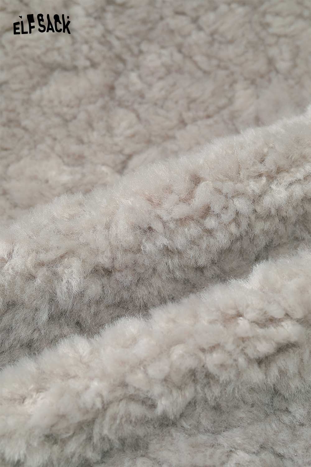 ELFSACK women's plush short coat made from soft, cozy fabric for warmth and style during cool weather