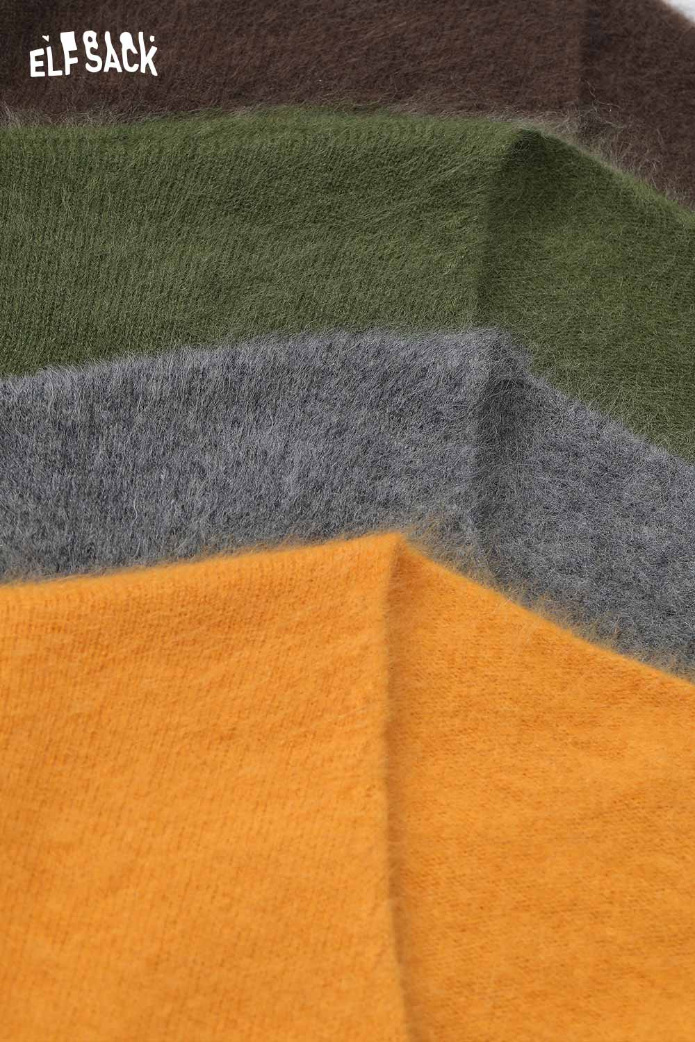 ELFSACK wool blend oversized sweater women in assorted colors including gray, green, orange, and brown