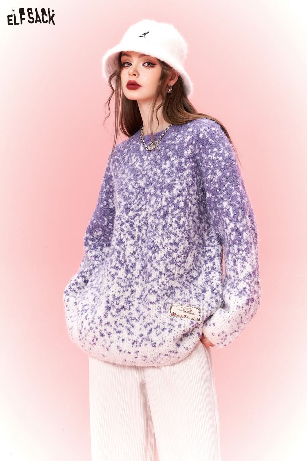 ELFSACK Plus Size Dot Sweaters Women Chinese Style Designer Clothes