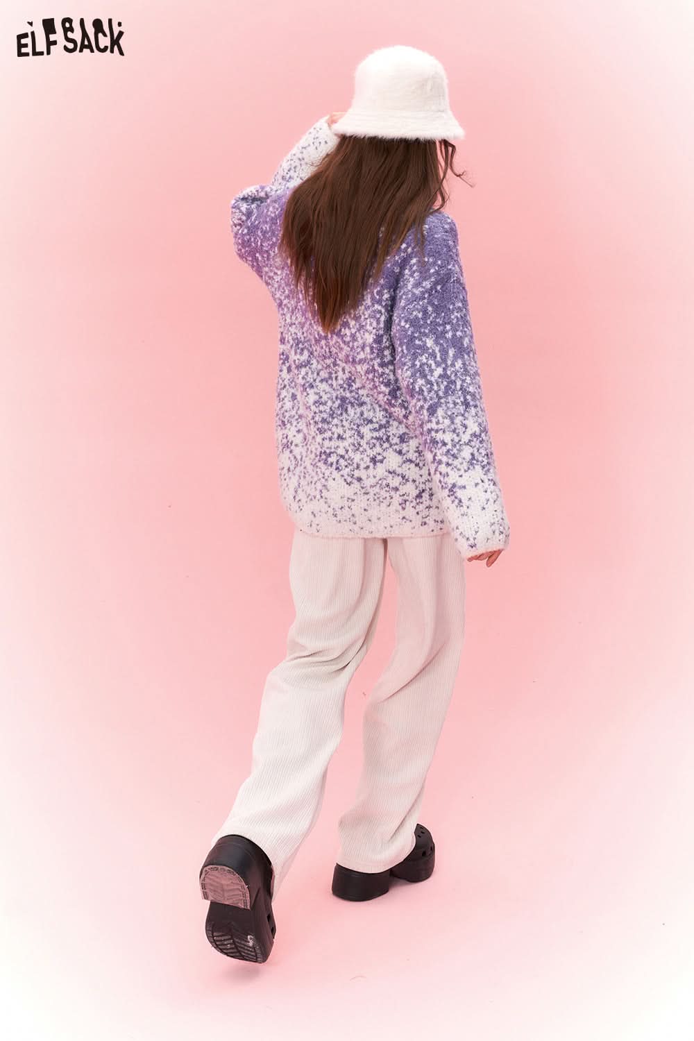 ELFSACK Plus Size Dot Sweaters Women Chinese Style Designer Clothes