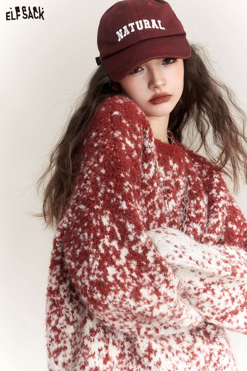 ELFSACK Plus Size Dot Sweaters Women Chinese Style Designer Clothes