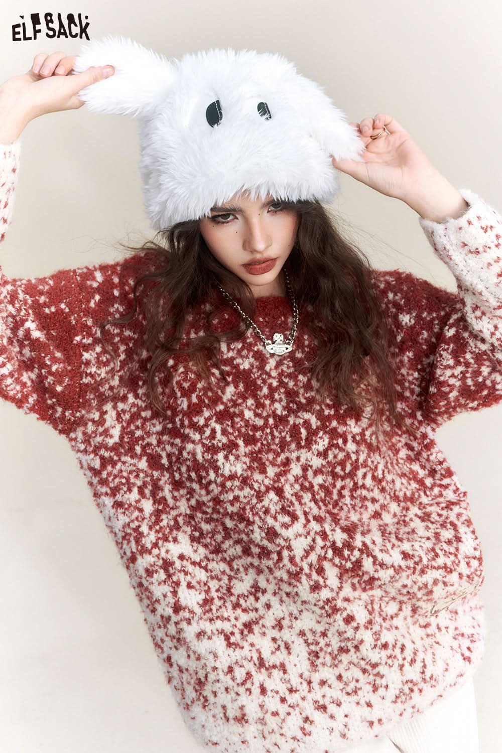 ELFSACK Plus Size Dot Sweaters Women Chinese Style Designer Clothes