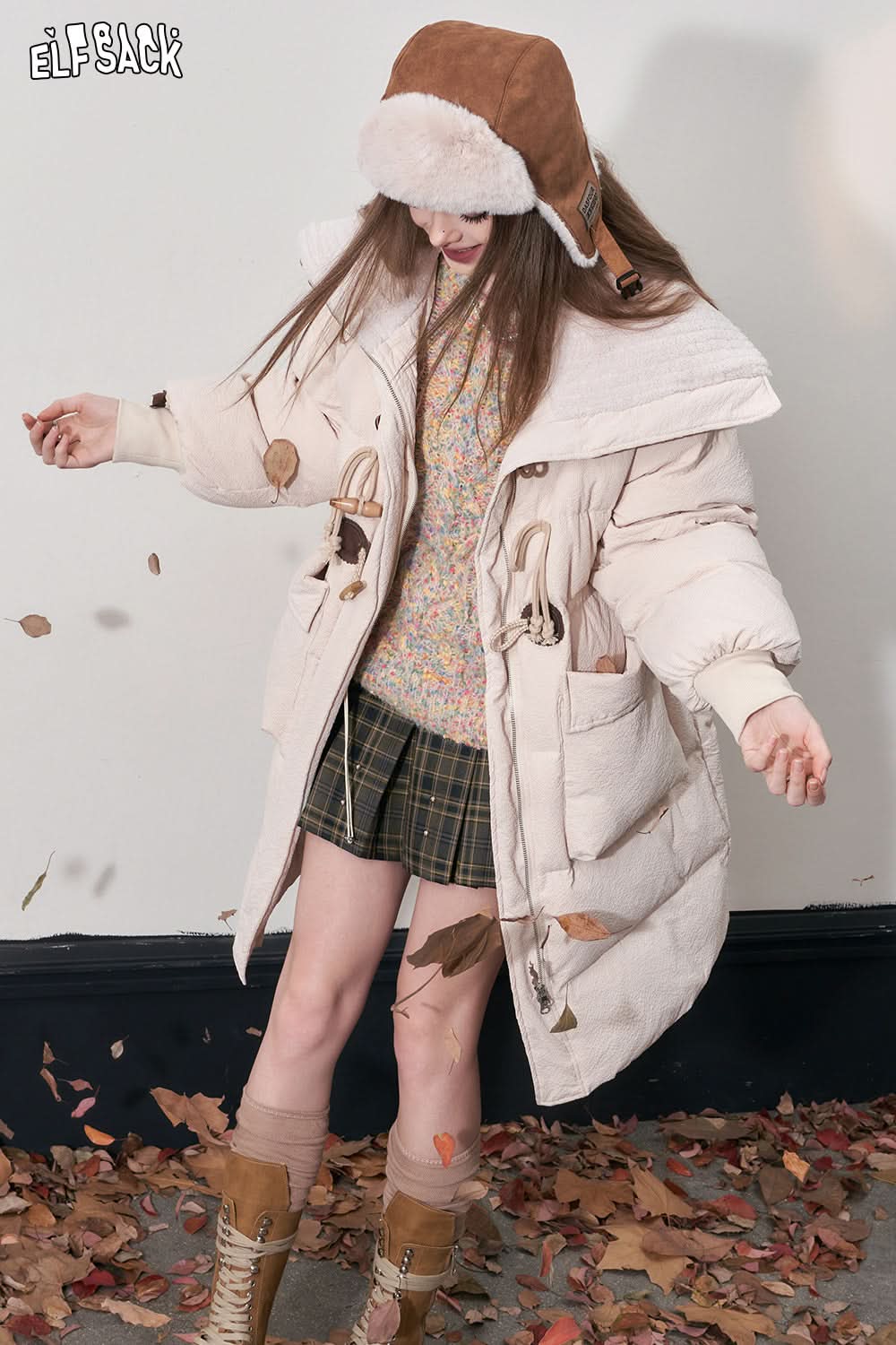 ELFSACK Kawaii Color Dot Pullover Sweaters Women Loose Basic Daily Tops