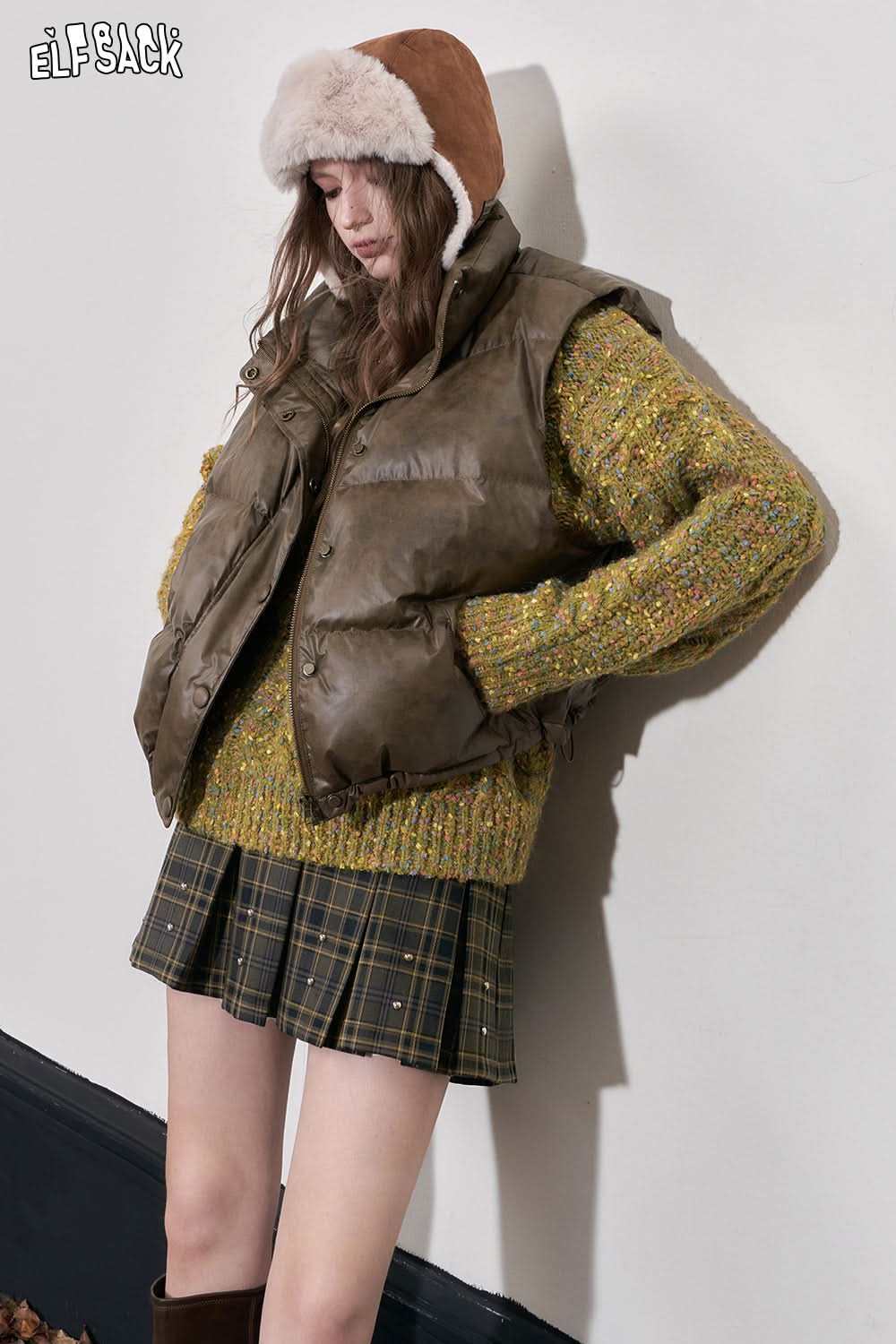 ELFSACK Kawaii Color Dot Pullover Sweaters Women Loose Basic Daily Tops