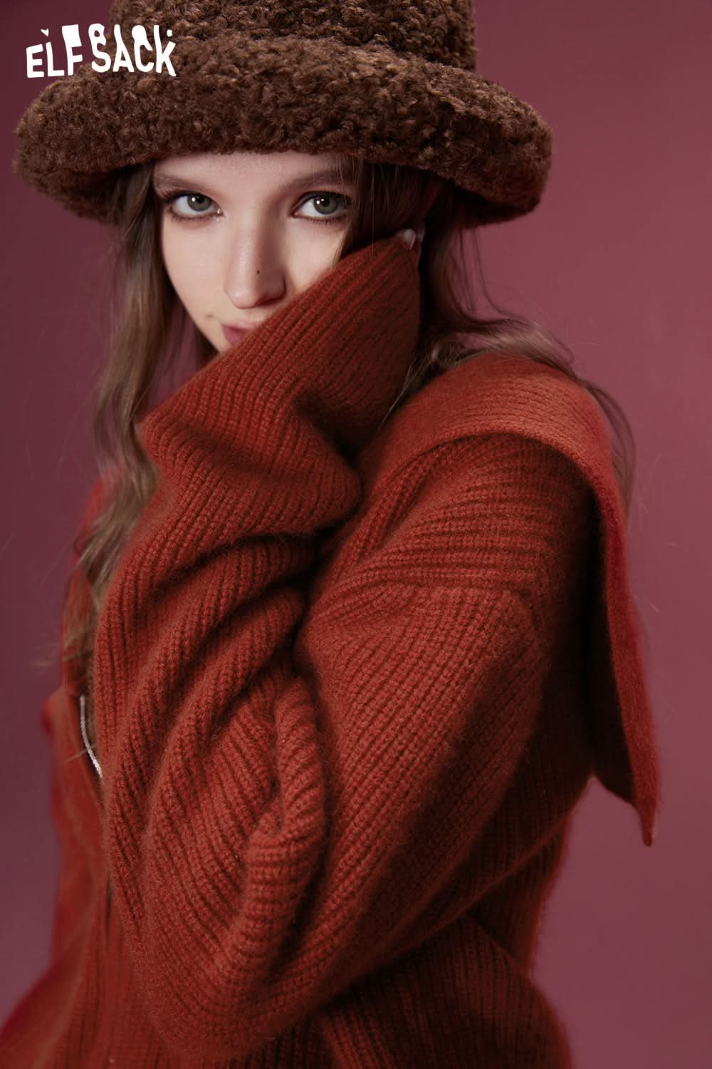 ELFSACK 2000s Zip Up Sweaters Women Retro Luxury Designer Knitwears