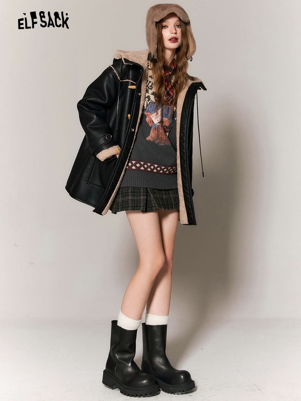 ELFSACK Kawaii Christmas Pullover Sweaters Women 2000s Plus Size Fashion Tops