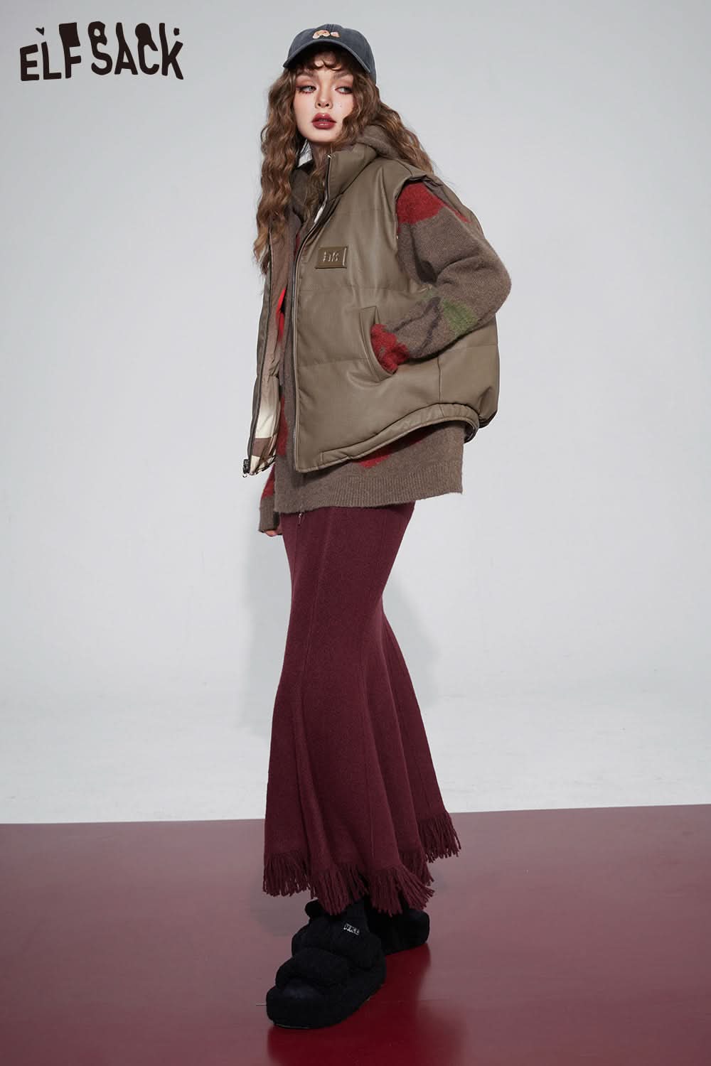 ELFSACK Christmas Cherry Hoodie Cardigan KoreanFashion Tops