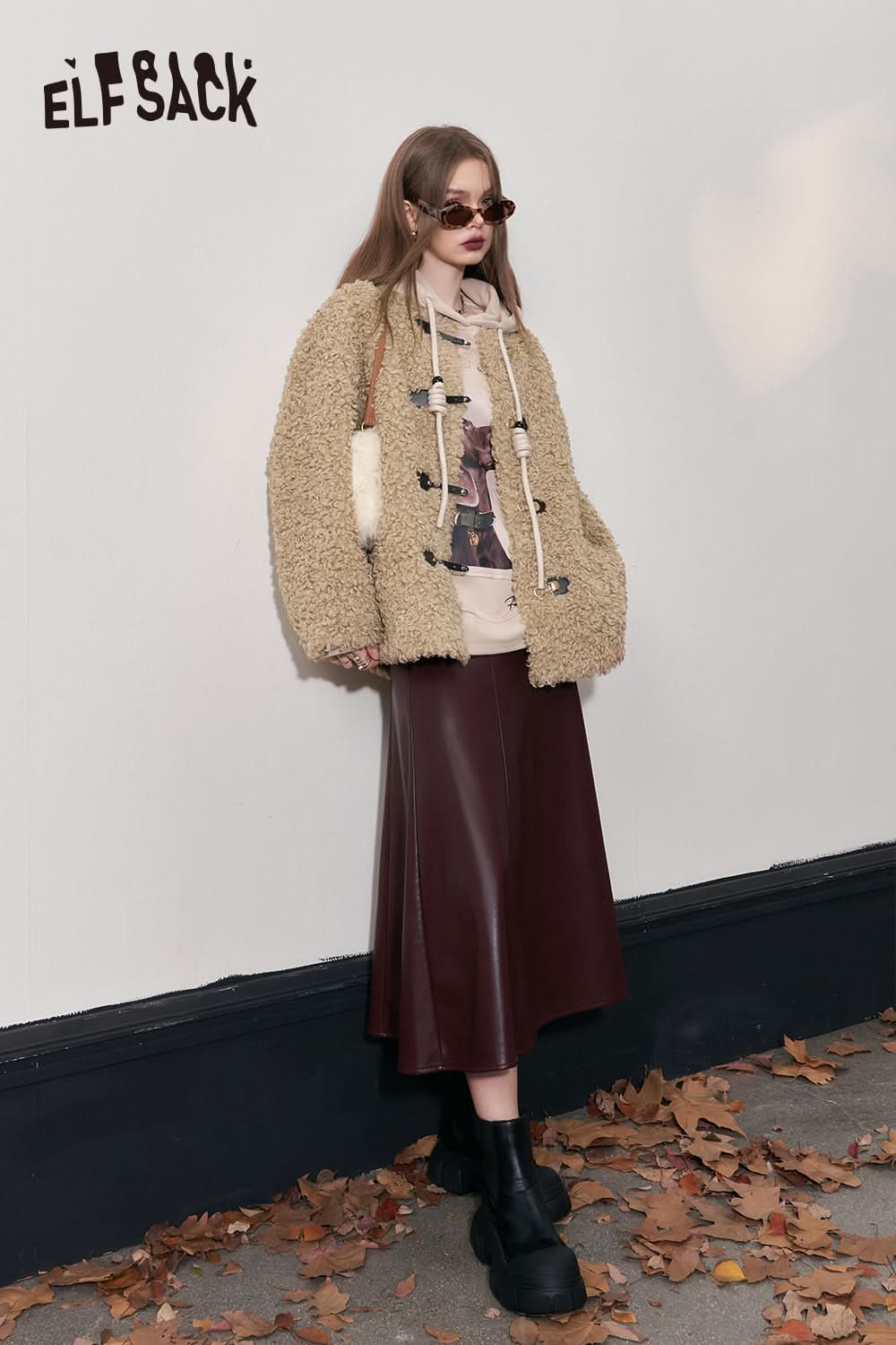 ELFSACK Korean Fashion Fleece Cotton Coats Women Designer Clothes