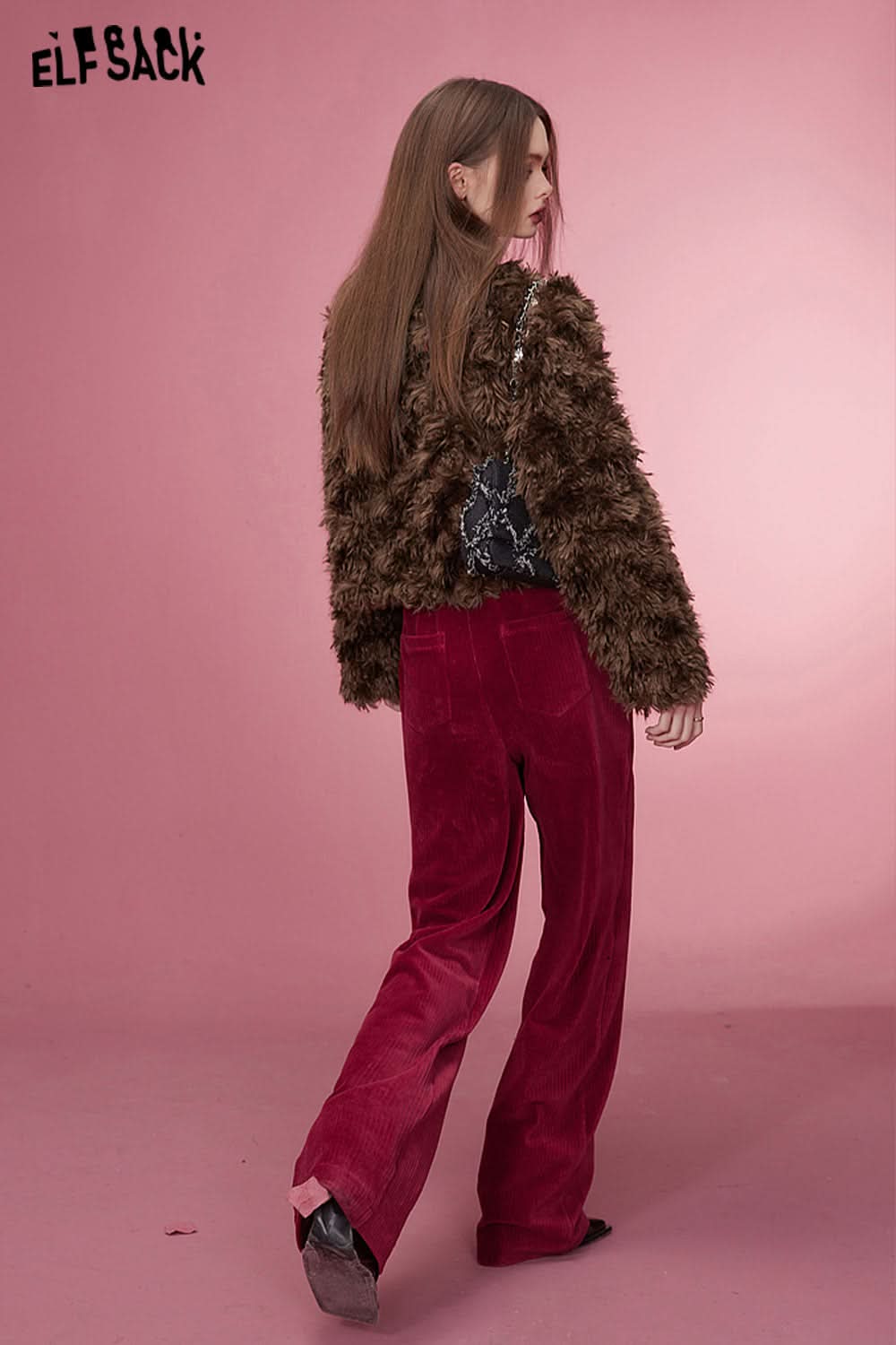 ELFSACK Korean Fashion Corduroy Pants Women Sports Trousers