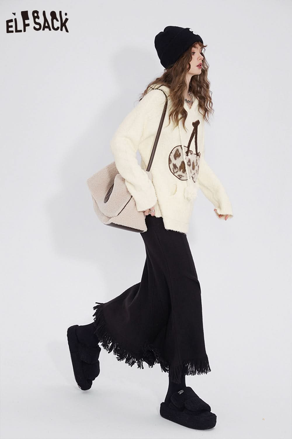 ELFSACK High Waist Tassels Fishtail Skirt Women Party Dress
