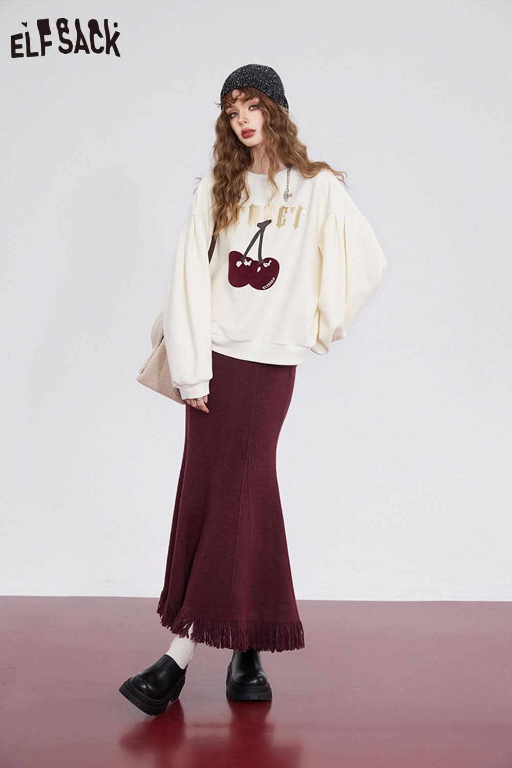 ELFSACK High Waist Tassels Fishtail Skirt Women Party Dress
