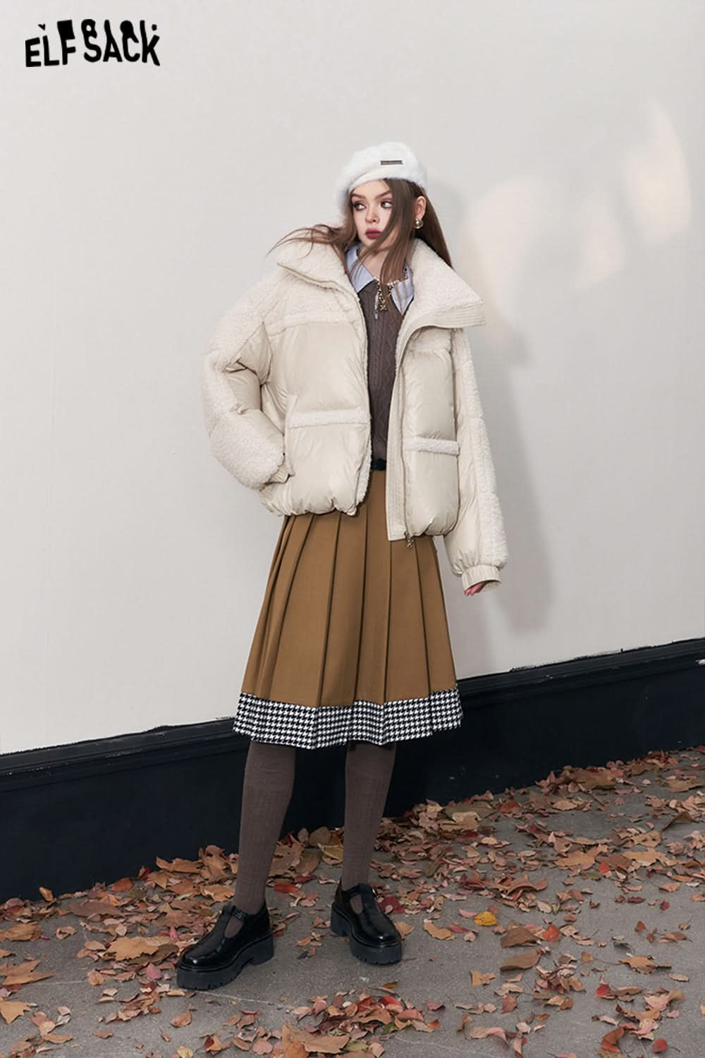 ELFSACK Kawaii Down Coats Women Plus Size Designer Jackets