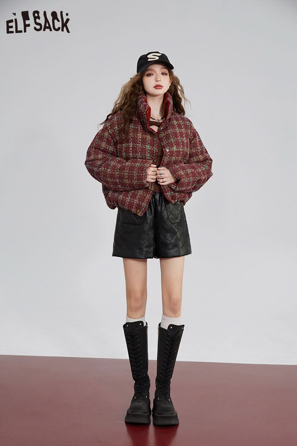 ELFSACK Christmas Korean Fashion Down Coats Women Designer Outwears