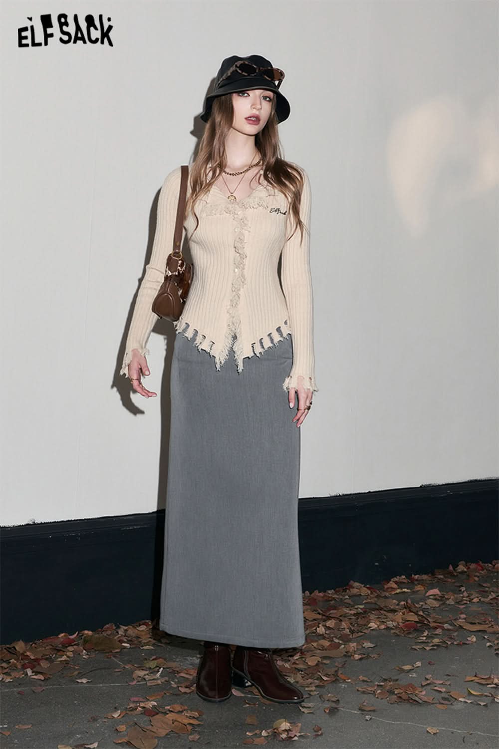 ELFSACK Korean Fashion Skirts Women A-line Elegant Luxury Bottom