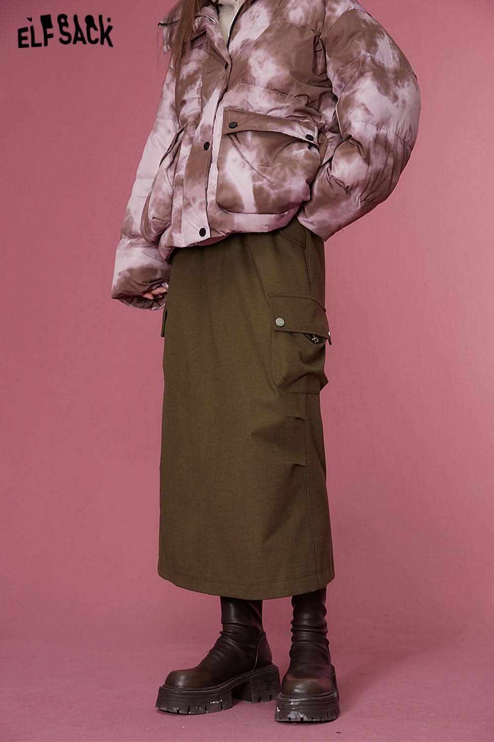 ELFSACK Korean Fashion Skirts Women Designer Sports Bottom