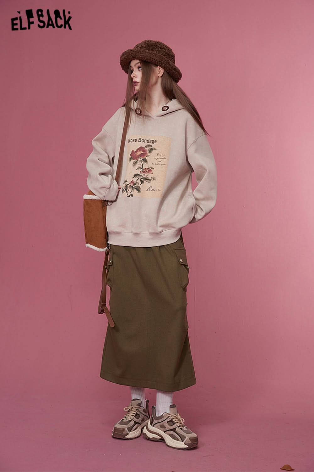 ELFSACK Korean Fashion Skirts Women Designer Sports Bottom