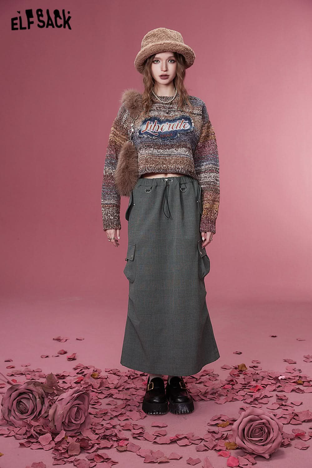 ELFSACK Korean Fashion Skirts Women Designer Sports Bottom