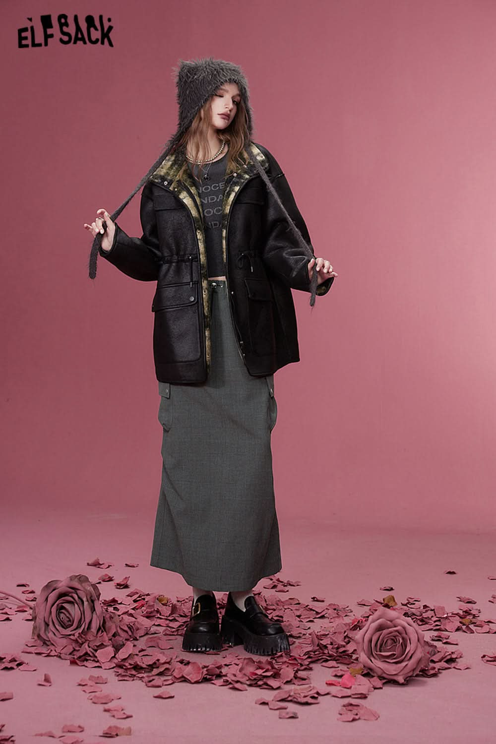 ELFSACK Korean Fashion Skirts Women Designer Sports Bottom