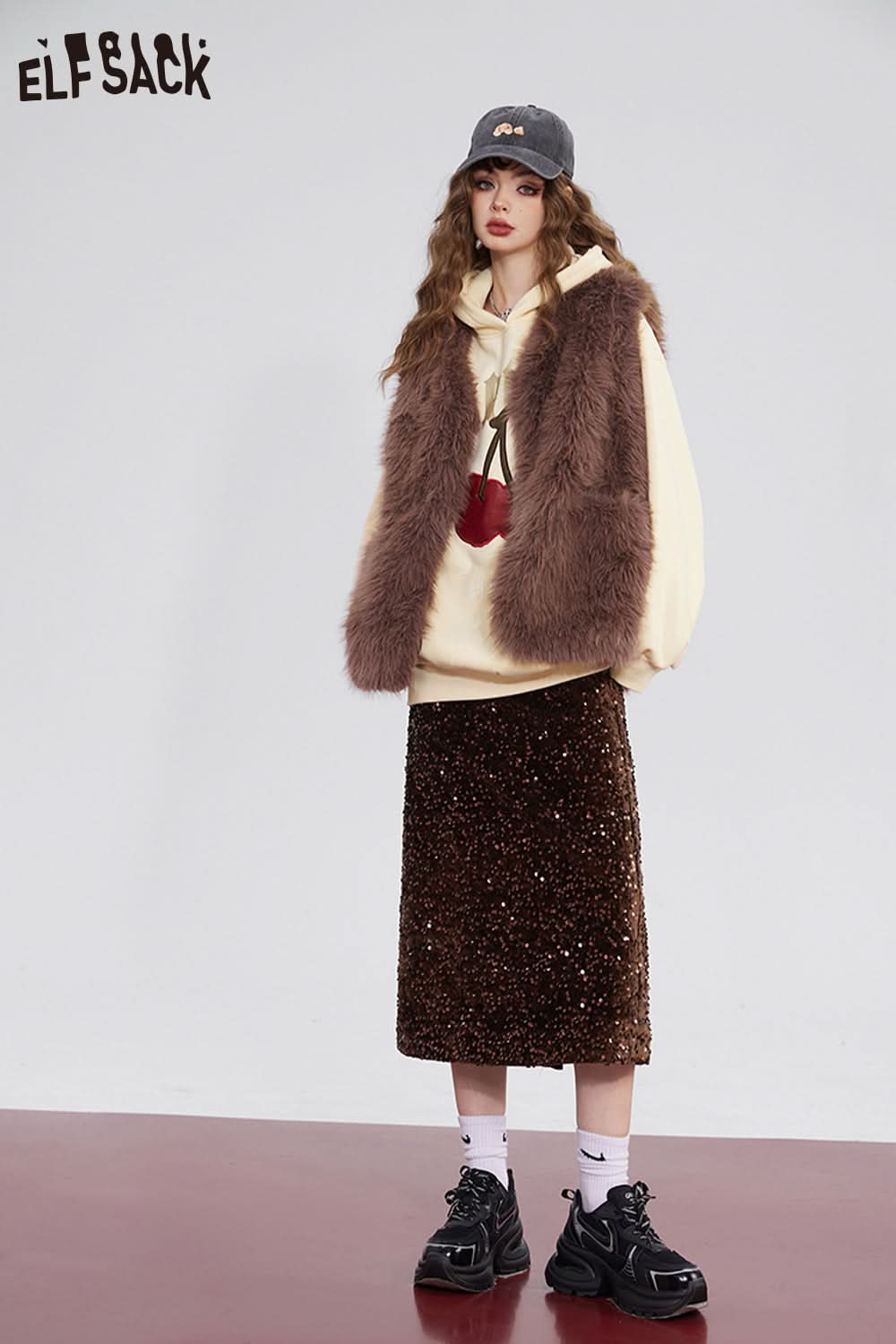 ELFSACK Korean Fashion Party Dress Sparkly Elegant Luxury Bottom