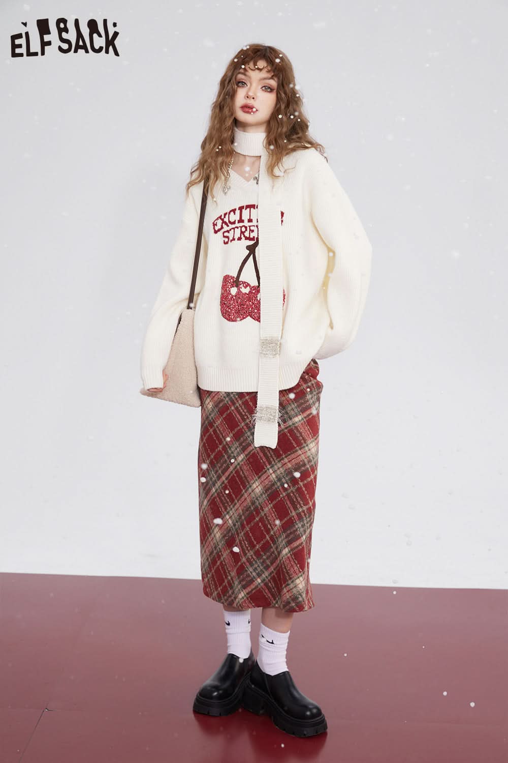ELFSACK Christmas Y2K 2000s Gyaru Mini Skirt Women Korean Fashion Bottom