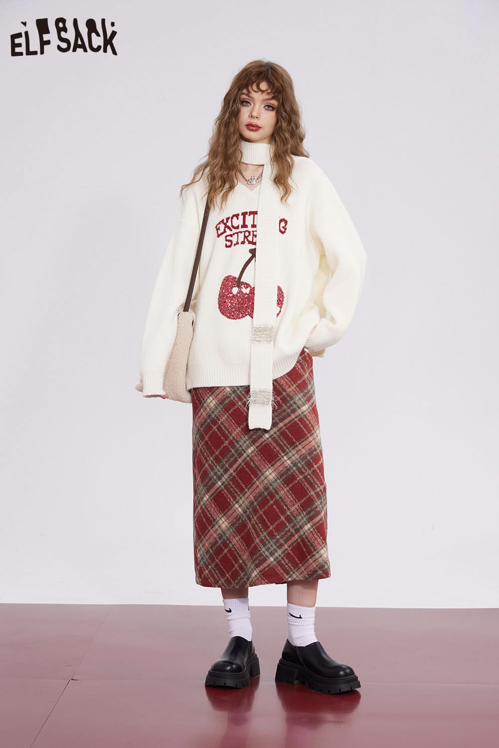 ELFSACK Christmas Y2K 2000s Gyaru Mini Skirt Women Korean Fashion Bottom