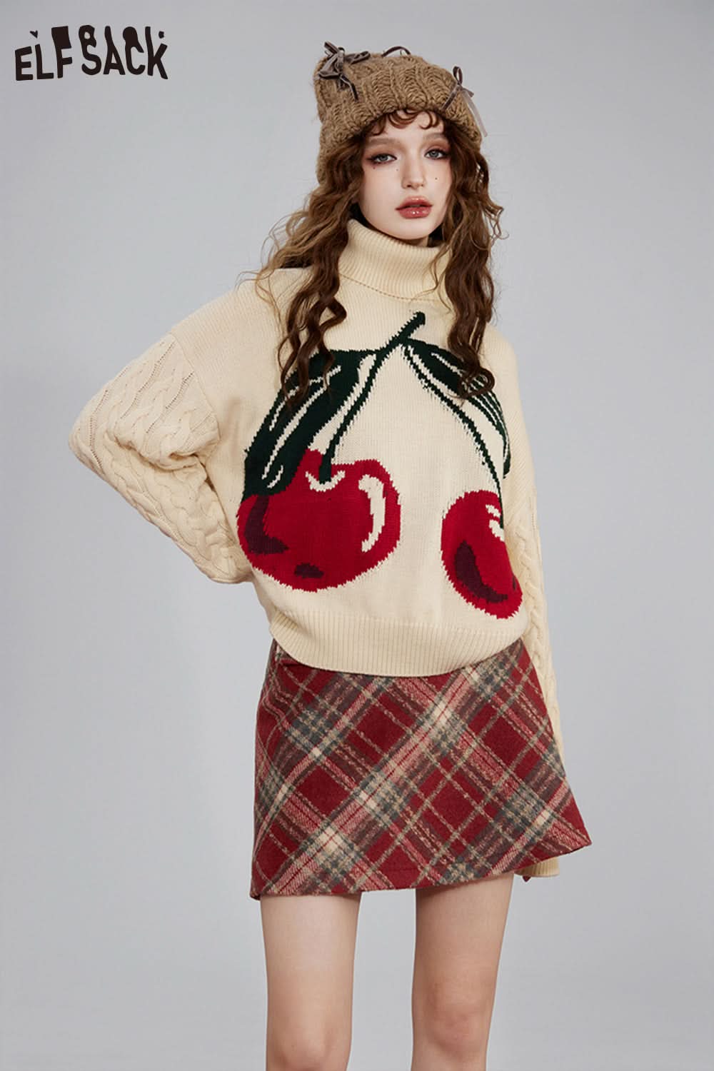 ELFSACK Christmas Y2K 2000s Gyaru Mini Skirt Women Korean Fashion Bottom