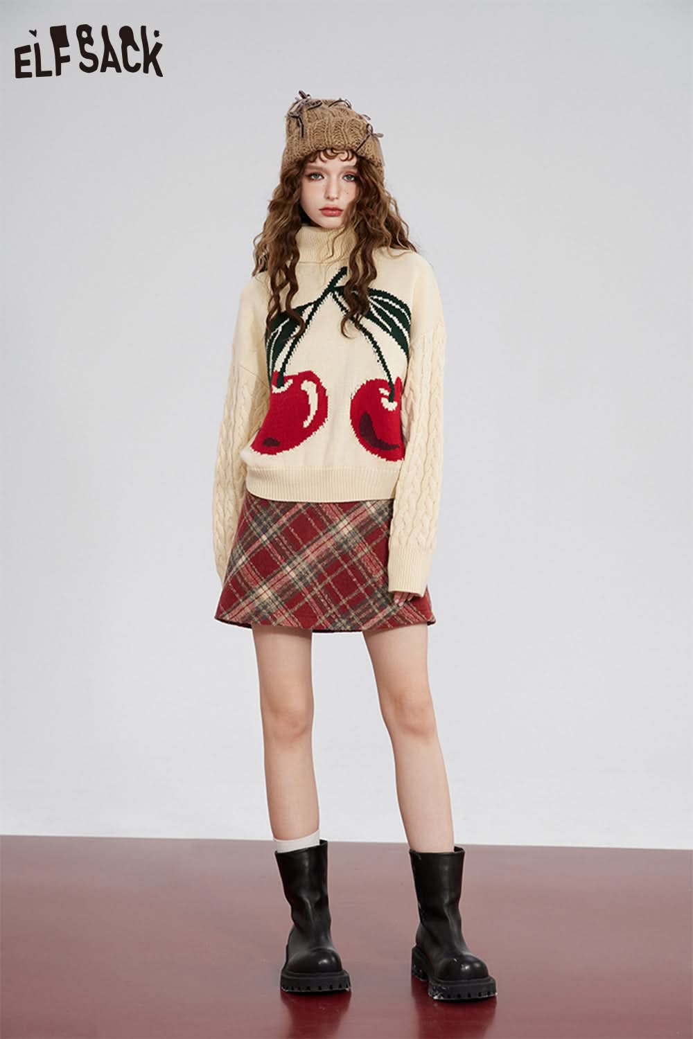 ELFSACK Christmas Y2K 2000s Gyaru Mini Skirt Women Korean Fashion Bottom