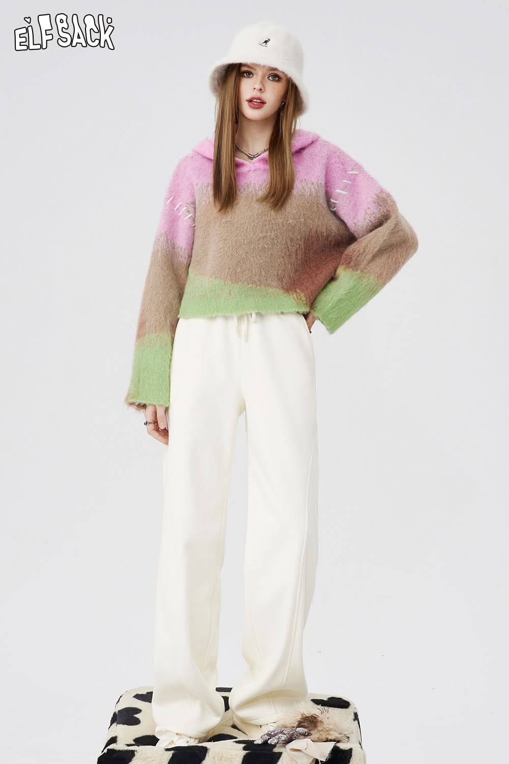 ELFSACK Lightweight Hoodied Sweaters Dressy Casual Tops Spring New