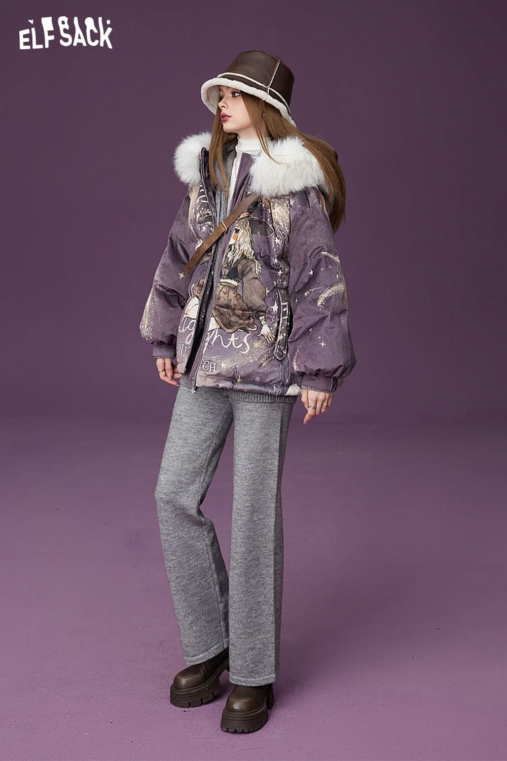 ELFSACK Trouser Suits Knitwears Woman Loose Long Sleeve Casual Outwears