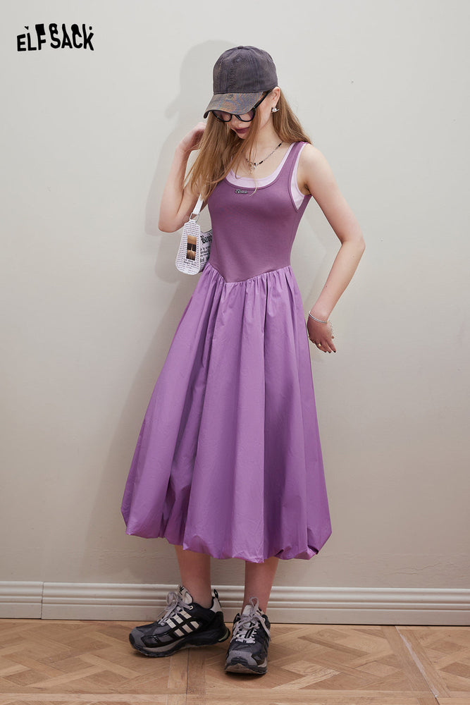 
                  
                    ELFSACK Knitted splicing slim fit suspender dress for women's 2024 new small stature design feeling skirt
                  
                