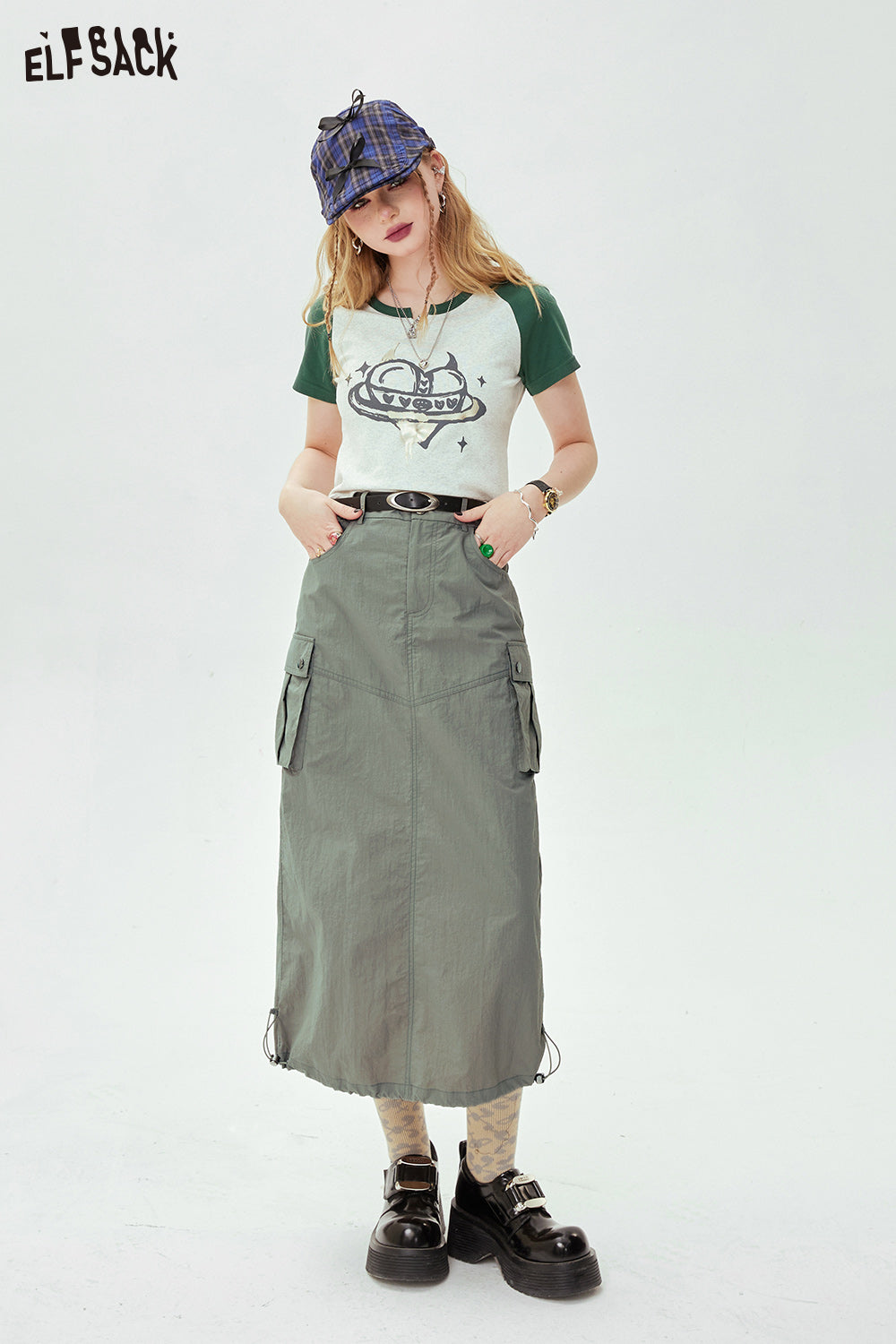 
                  
                    ELFSACK [Free Belt] Straight Work Dress Half Skirt for Women 2024 Spring New Versatile High Waist Long Skirt
                  
                