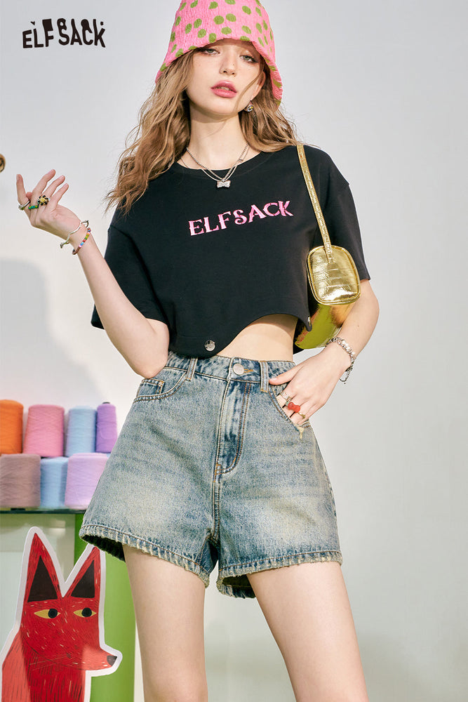 
                  
                    ELFSACK 2024 Summer New Detachable Letter Printed T-shirt Dress Women's Casual Design Feeling Skirt
                  
                