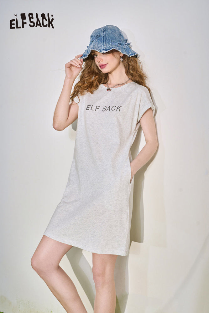 
                  
                    ELFSACK 2024 Summer New Letter Printed T-shirt Dress Women's Slim Leisure Skirt
                  
                