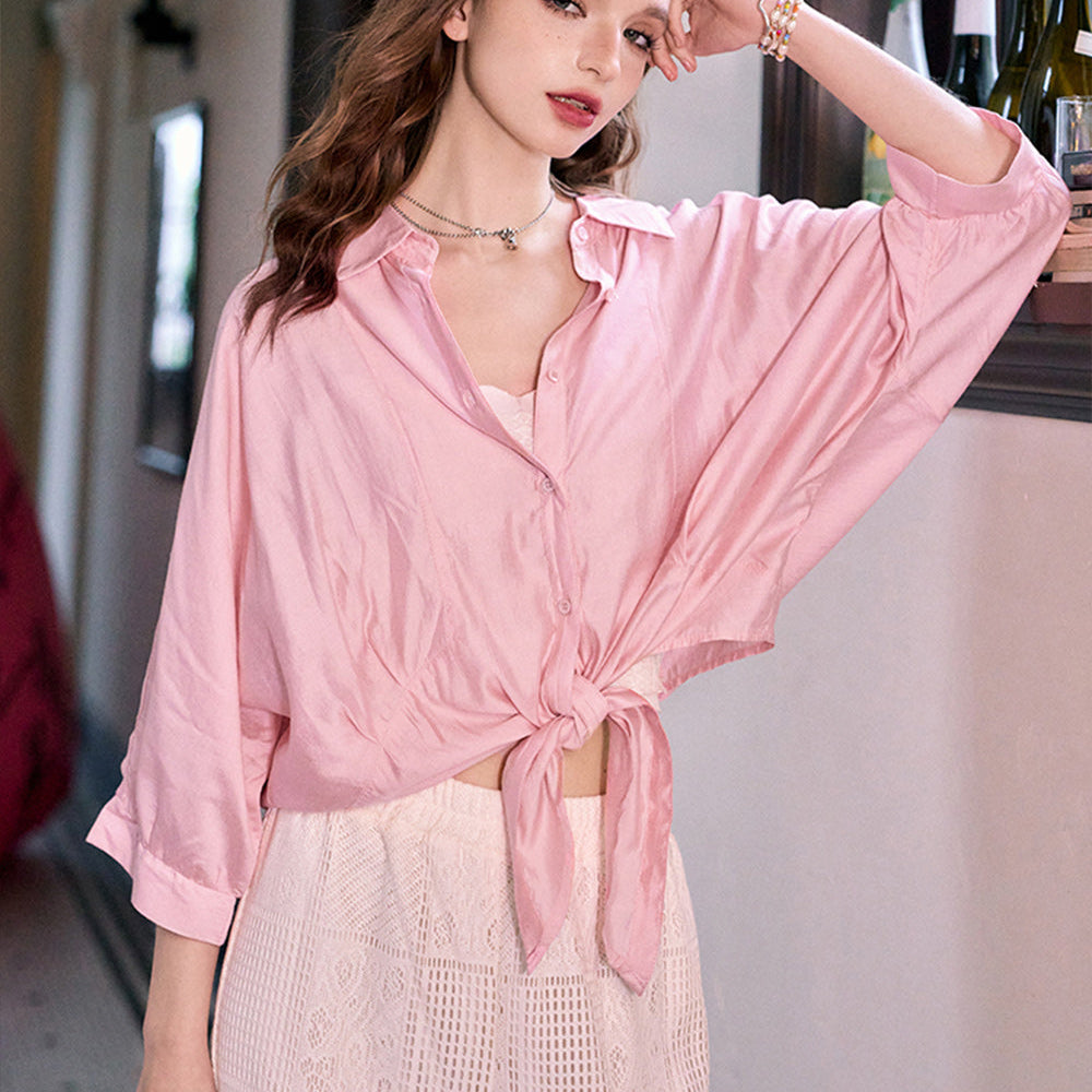 
                  
                    ELFSACK 2024 Summer New French thin loose temperament solid color versatile slim shirt for women
                  
                