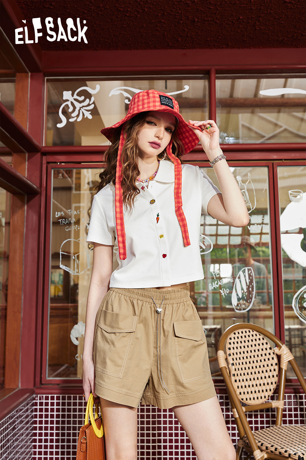 ELFSACK Dopamine casual shorts, street workwear, loose fitting summer thin lightweight sports pants