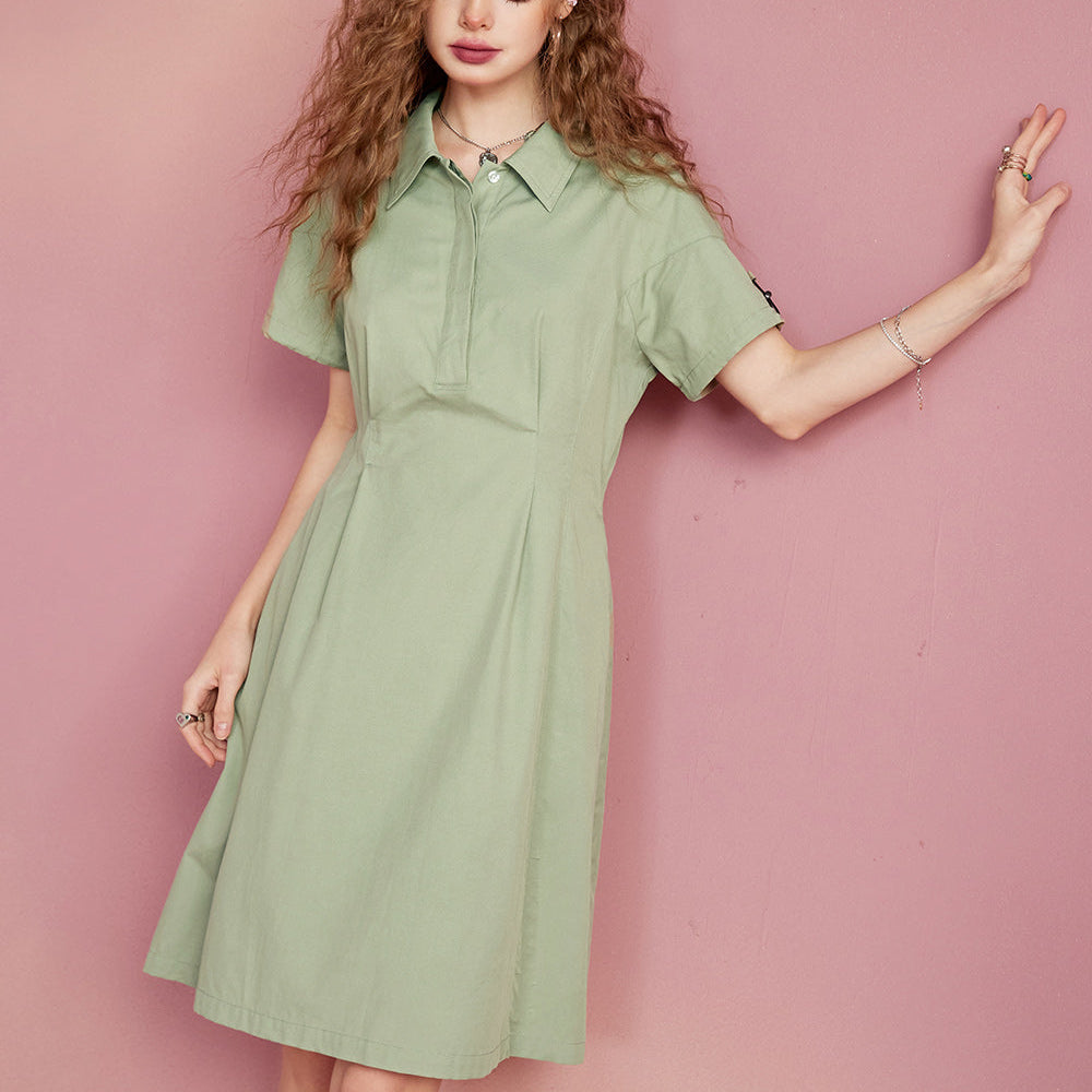 
                  
                    ELFSACK New work dress with waistband, military green casual, simple and loose fitting, summer light sports skirt
                  
                