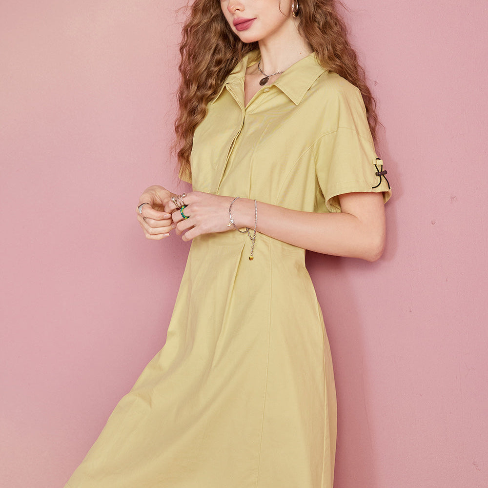 
                  
                    ELFSACK New work dress with waistband, military green casual, simple and loose fitting, summer light sports skirt
                  
                