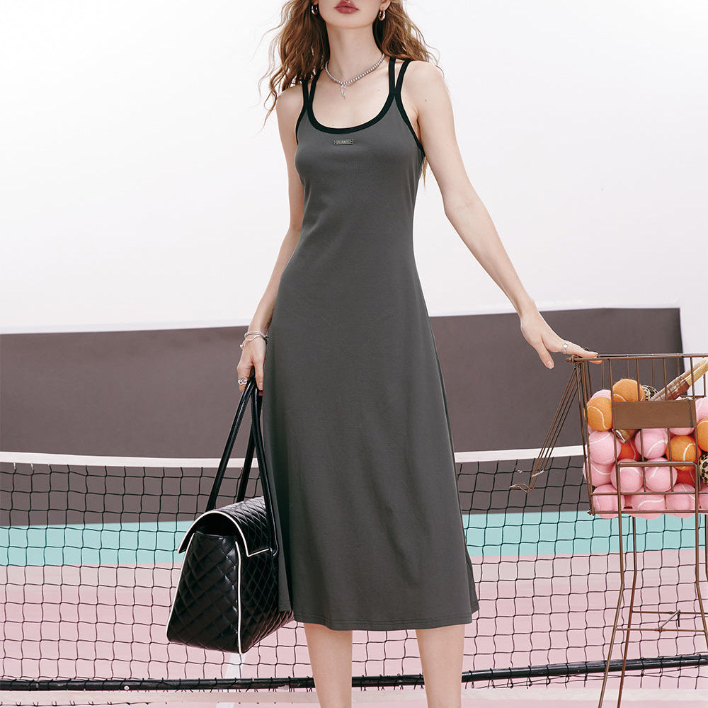 
                  
                    ELFSACK 2024 summer new arrival Sexy contrast color inner wear slim fit suspender dress for women
                  
                