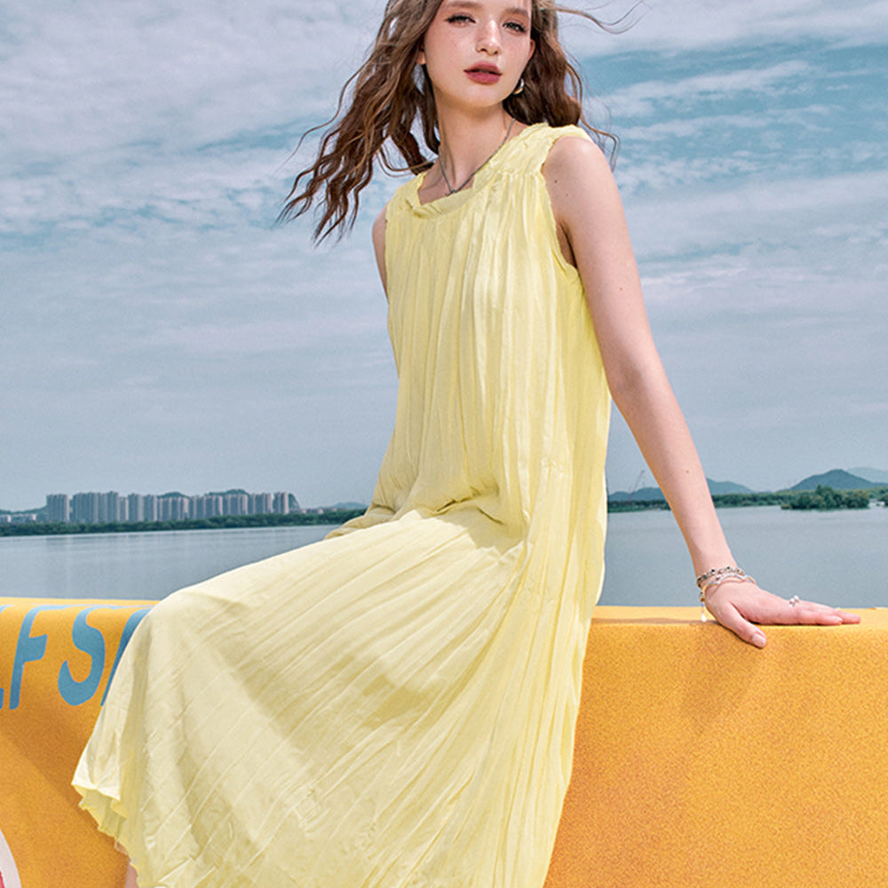 
                  
                    ELFSACK 2024 Summer New Arrivals French sleeveless dress, feminine and artistic style long skirt
                  
                