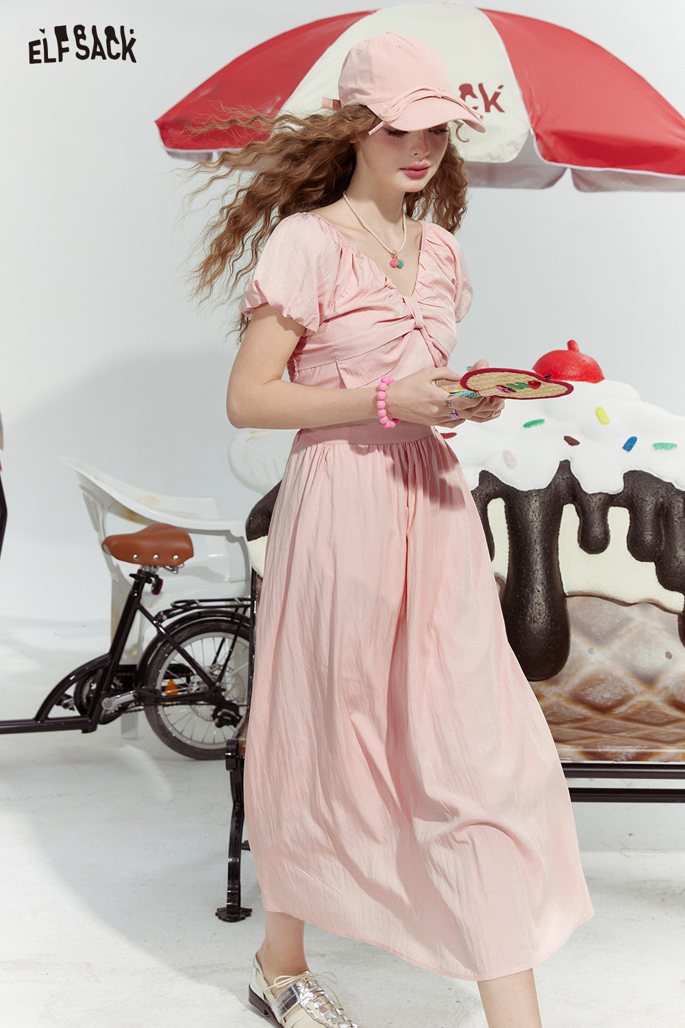 ELFSACK French v-neck elegant holiday skirt