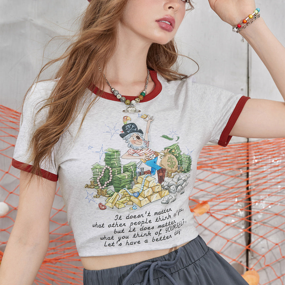 
                  
                    ELFSACK 2024 Summer New Arrivals White slim fit short sleeved t-shirt for women's BM casual versatile design top
                  
                