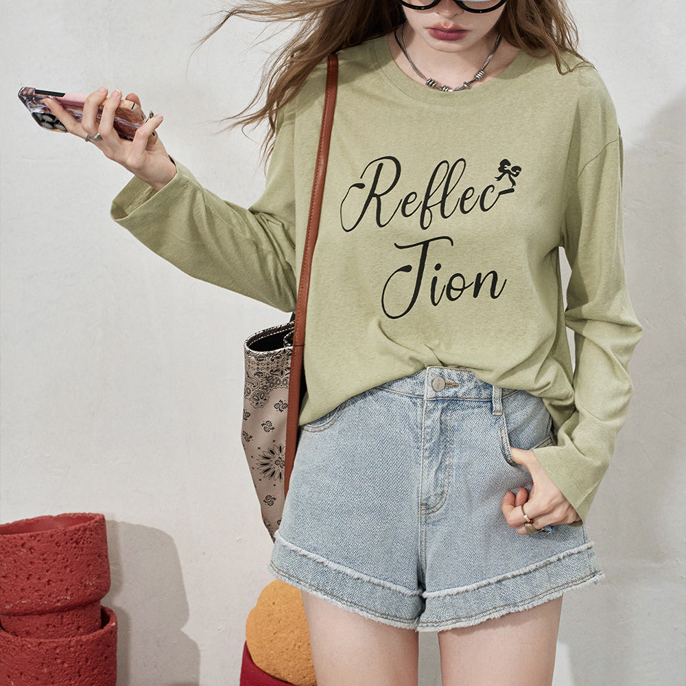 
                  
                    ELFSACK 2024 Summer New Arrivals Letter printed loose T-shirt for women Lazy casual hoodie with air conditioning
                  
                