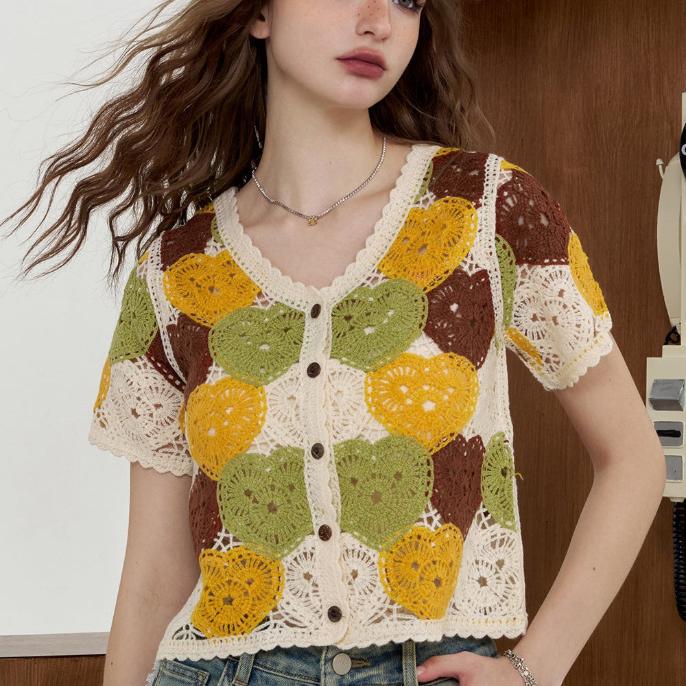 
                  
                    ELFSACK 2024 Summer New Arrivals Holiday style hollow knitted sweater for women, paired with a small cardigan for outerwear
                  
                