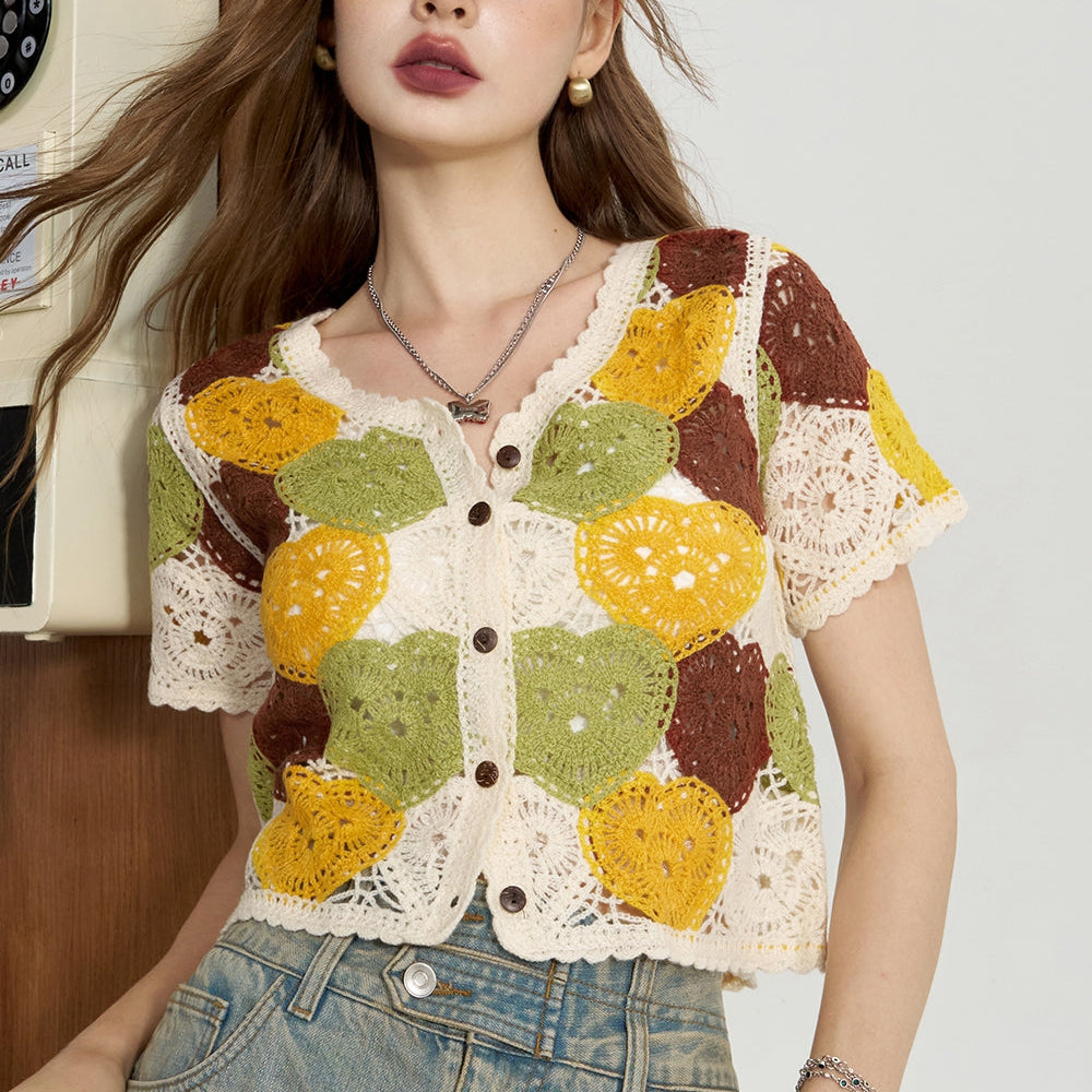 
                  
                    ELFSACK 2024 Summer New Arrivals Holiday style hollow knitted sweater for women, paired with a small cardigan for outerwear
                  
                