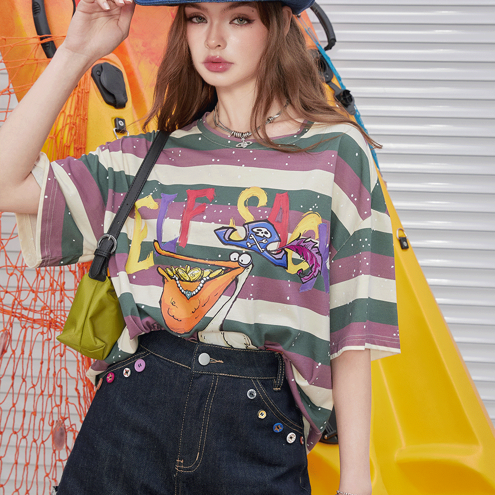 
                  
                    ELFSACK 2024 Summer New Arrivals High waisted A-line washed denim jeans, women's colorful button down brushed shorts
                  
                