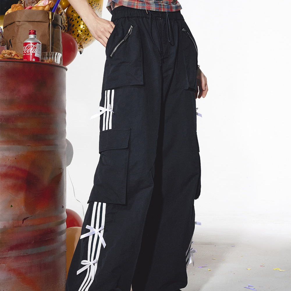 
                  
                    ELFSACK 2024 Summer New Arrivals Black bow work pants for women Casual wide leg pants
                  
                