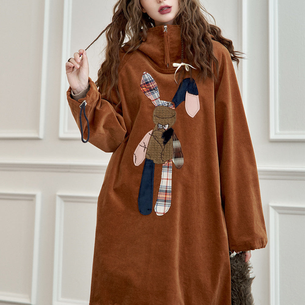 
                  
                    ELFSACK 2024 Autumn New Arrivals Maillard patchwork print casual loose long dress for women
                  
                