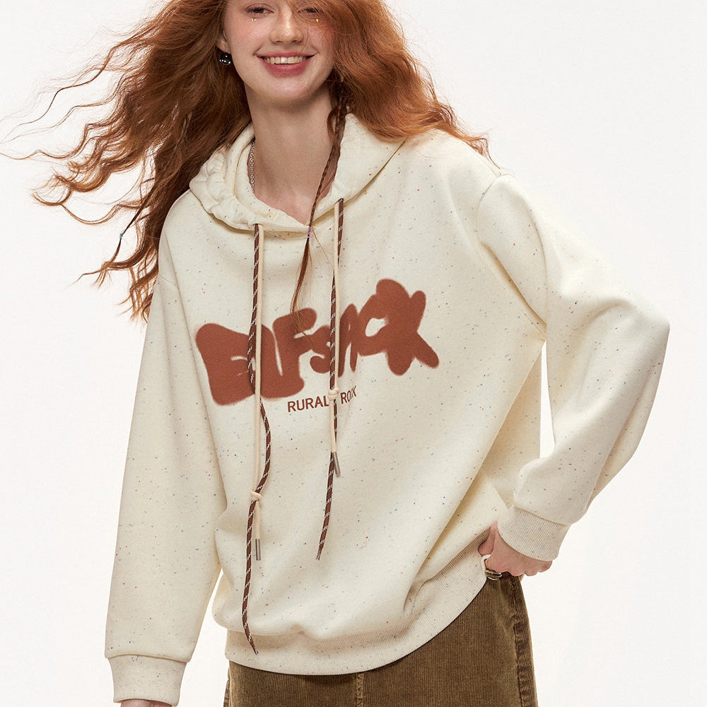 
                  
                    ELFSACK 2024 Autumn New Arrivals White Letter Printed Hoodie for Women Loose Casual Thin Sweatshirt
                  
                